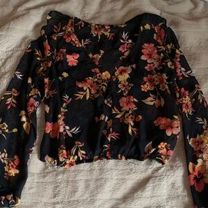 Guess Black Floral Blouse